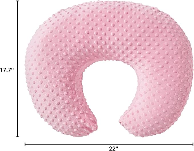 Pillowcase for Nursing Pillow and Positioner for Breastfeeding and Bottle Feeding, Propping Baby, Tummy Time, Baby Sitting Support, Awake-Time Support, Pillow Cover Only (Candy Pink)