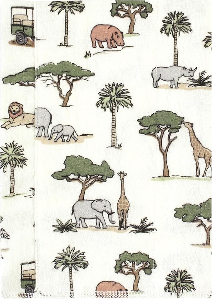 Luvable Friends Hudson Baby Flannel Burp Cloths 7pk, Jungle Safari