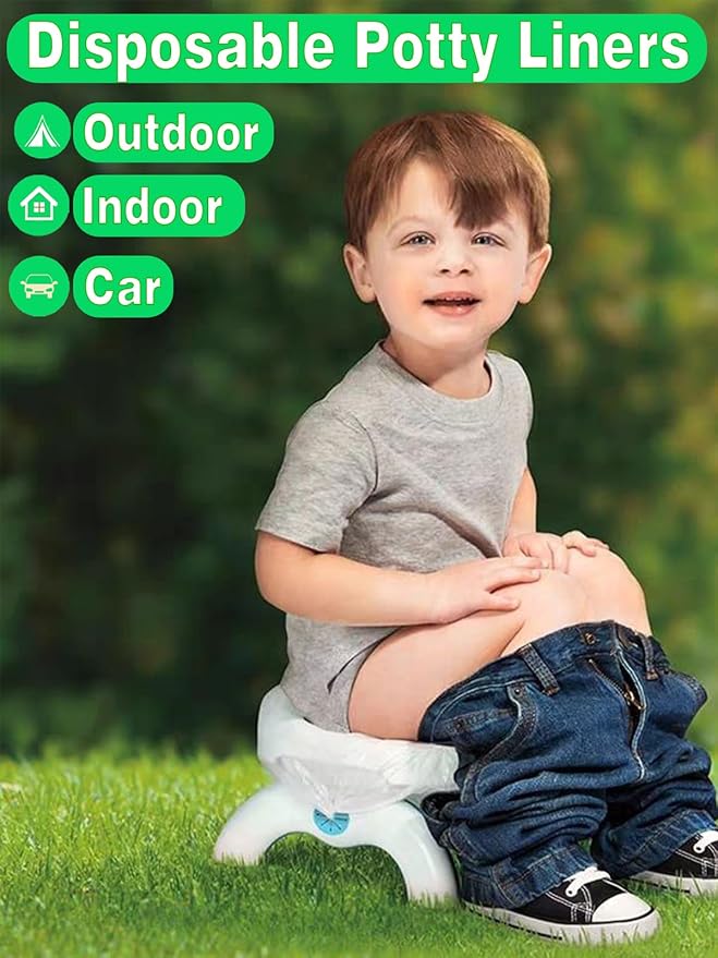 90 Disposable Potty Bags Liners Compatible with OXO Tot 2-in-1 Go Potty, Refill Bags for Toddler Toilet, Universal Training Bags Fit Most Potty Chairs, Seats, Portable Travel Toilet
