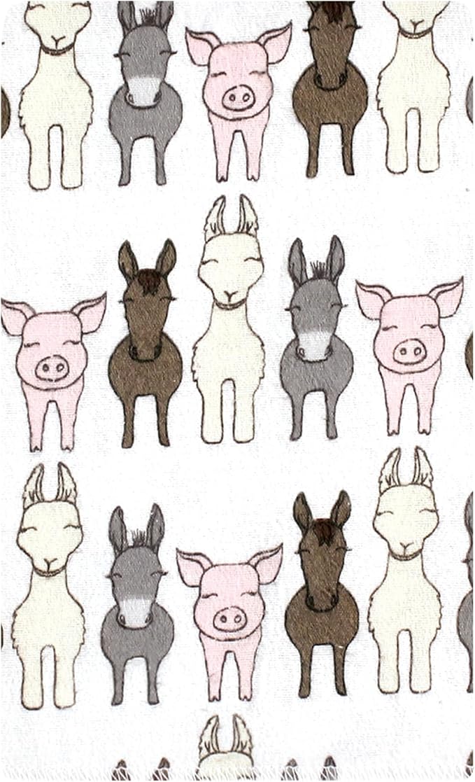 Luvable Friends Hudson Baby Flannel Burp Cloths 10pk, Barn Pals Pink