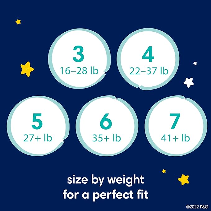 Pampers Swaddlers Overnights Diapers - Size 7, 36 Count, Disposable Baby Diapers, Night Time Skin Protection