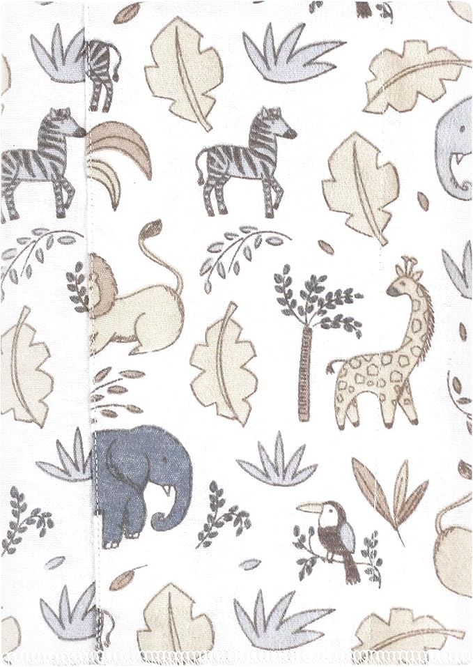 Luvable Friends Hudson Baby Flannel Burp Cloths 7pk, Gray Neutral Safari