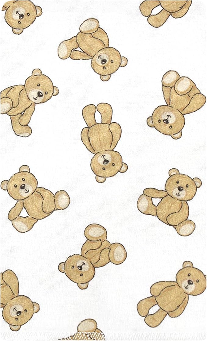 Luvable Friends Hudson Baby Flannel Burp Cloths 10pk, Cuddle Bears