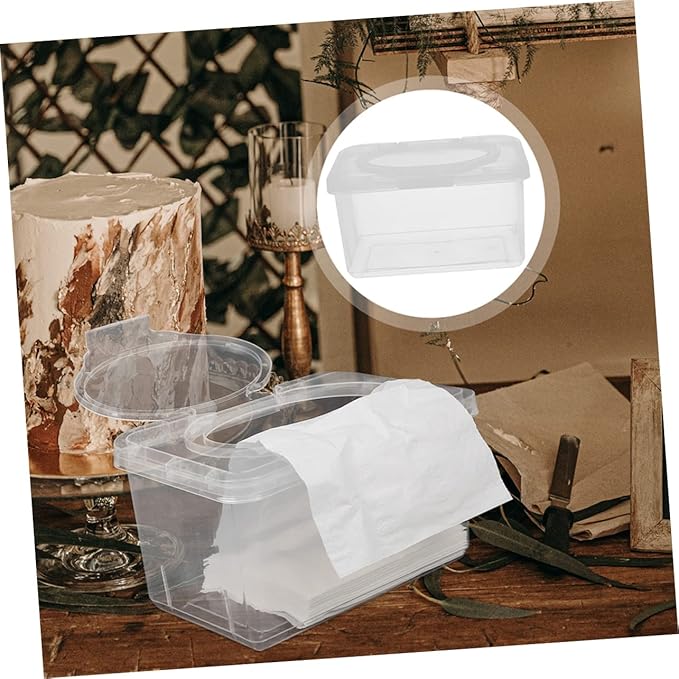 2pcs Baby Wipes Box Carrying Case Acrylic Baby Wipes Holder Reusable Desktop Wipe Dispenser Container with Lid Wipe Container for Bathroom Travel Household Pp Wipes Cover