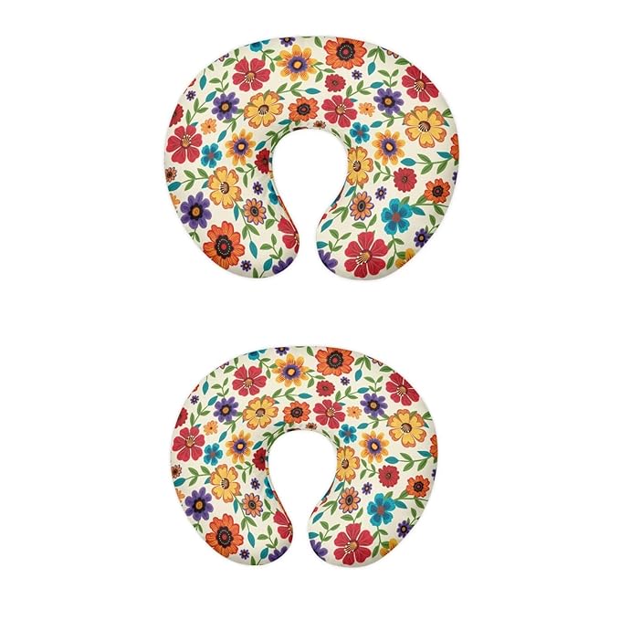 Bright Flowers Nursing Pillow Cover for Baby Boy Girl Breastfeeding Slipcover Infant Newborn Nursery Bottle Pillowcase Washable and Easy to Clean