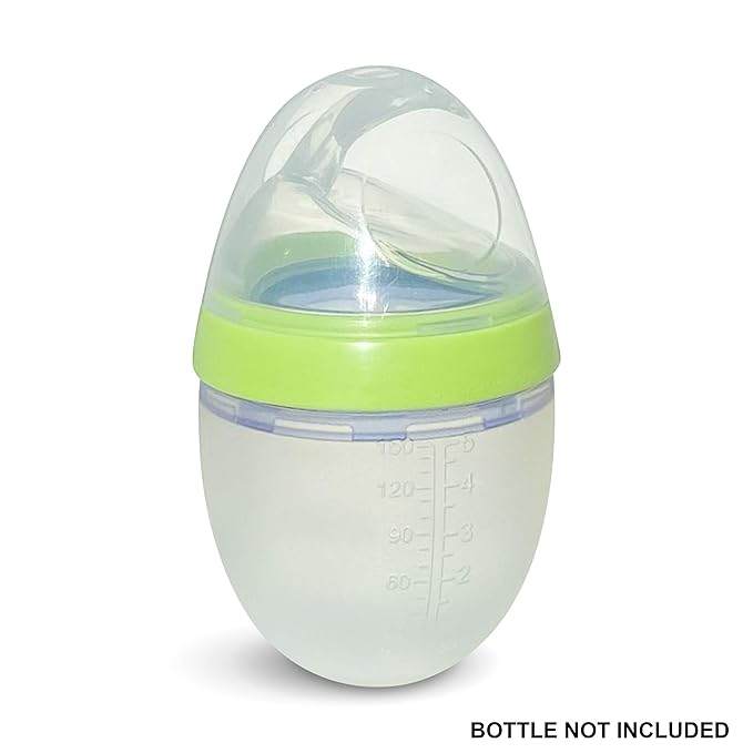 Baby Food Dispensing Squeeze Spoon Attachment for Comotomo (Original and Gen 2) and haakaa Gen. 3 Silicone Baby Bottles, 100% Food Grade Soft Silicone, No Plastic, BPA-Free, Bite-Proof, 4+ Months