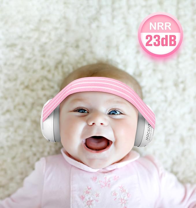 HZ001 Baby Hearing Protection - CE & CPC Certified for Babies up to 36 Months - with Replacement Headband Baby Earmuffs Ear Protection for Airplane, Firework Show - White