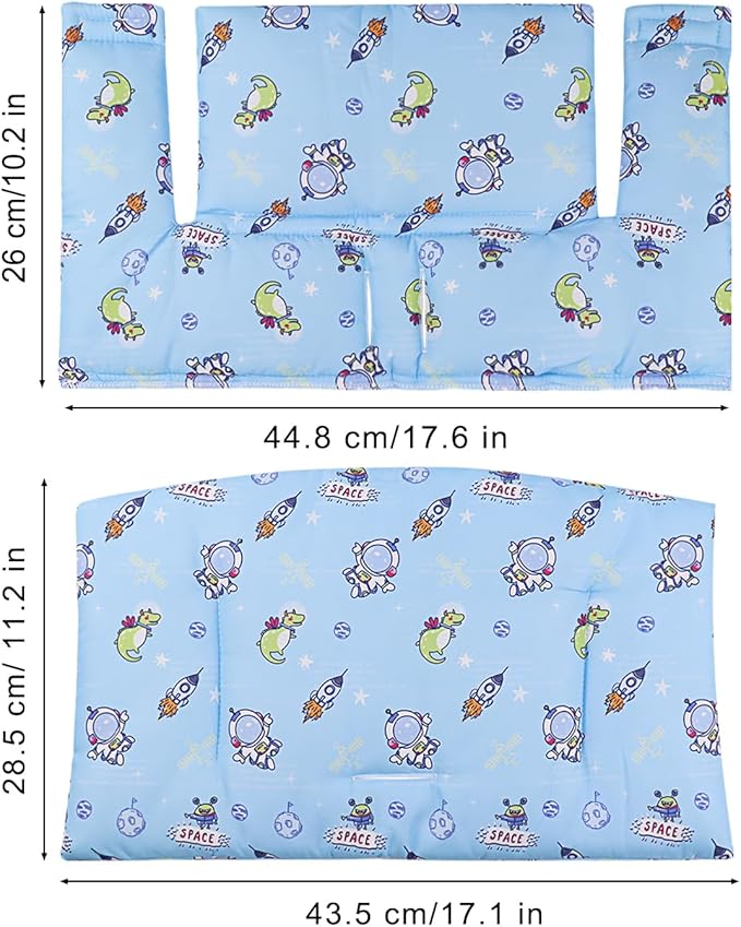 For Tripp Trapp High Chair Cushion, Soft And Comfortable For Tripp Trapp High Chair Cushion, For Tripp Trapp Cushion Set Makes It Safer And More Comfortable For Baby To Sit On (Blue Space Pattern)