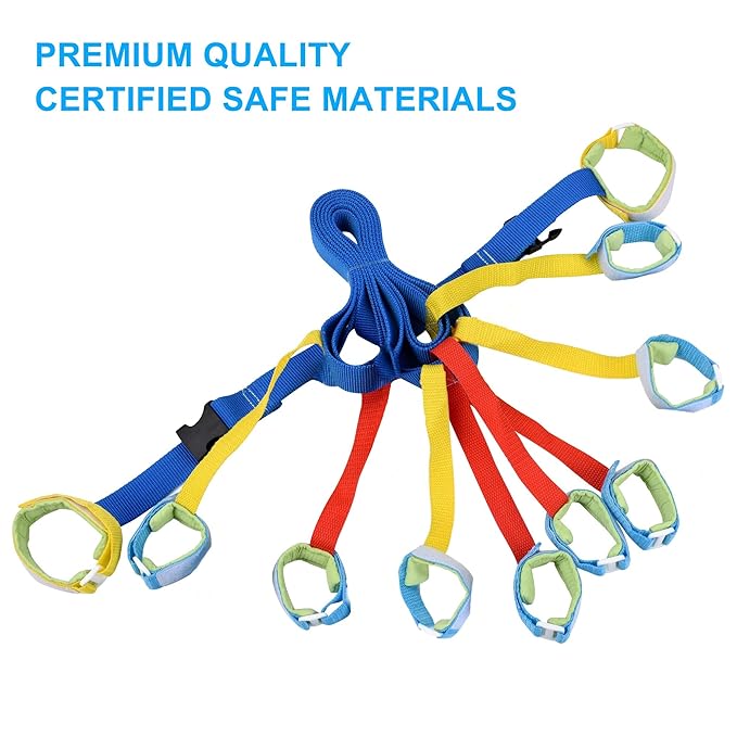 Children Walking Rope for Toddlers, Daycare & Classroom – 8 Kids + 2 Adult Handles – Toddler Safety Rope with Storage Bag for Field Trips, Class Trips, Preschool, Outdoor Walks & Fire Drills
