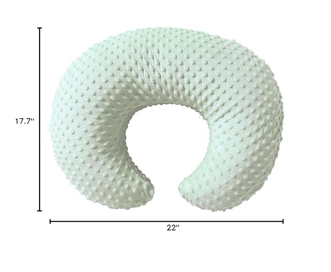 Nursing Pillow and Positioner, Breastfeeding, Bottle Feeding, Baby Sitting Support with Removable Ultra Soft Cover, Tummy Time Support for Baby Boys and Girls (Green)