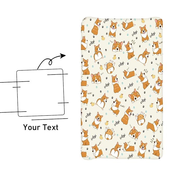 Personalized Toddler Changing Pad Cover - Custom 2 Piece Comfortable Yellow Changing Pad Covers for Baby Boys and Girls, Birthday Gift for Toddlers