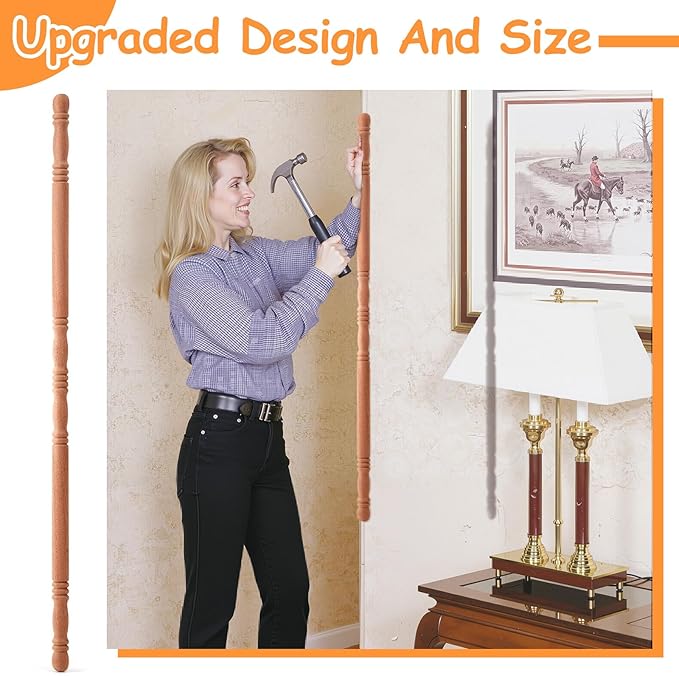 DoubleFill 2 Pack Sapele Wood Corner Guards for Wall Luxury Dark Wood Decorative Wall Corner Protector 39-1/2'' x 1'' Hardwood Edges Protect Trim for High End Home Decor, Easy Installation