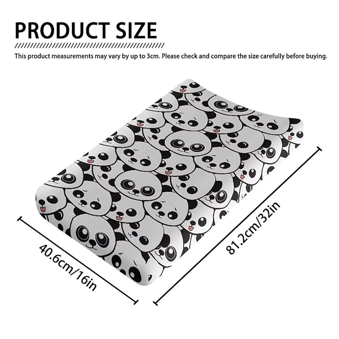 Cute Panda Baby Changing Pad Cover Diaper Changing Table Covers for Boys Girls Changing Pad Sheets Toddler Changing Table Pads Mat Newborn Infant