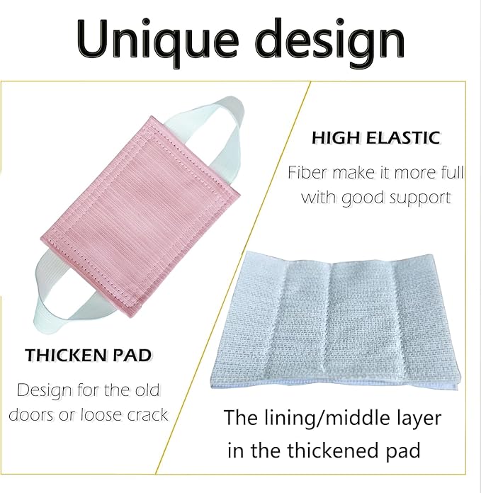 Baby Proof Door Silencer & Cloth Latch Cover, Quiet Close Anti-Slam Pads to Prevent Slamming and Accidental Locking, for Nursery and Toddler Safety (3, Pink, 4.1 * 3.1 inches)