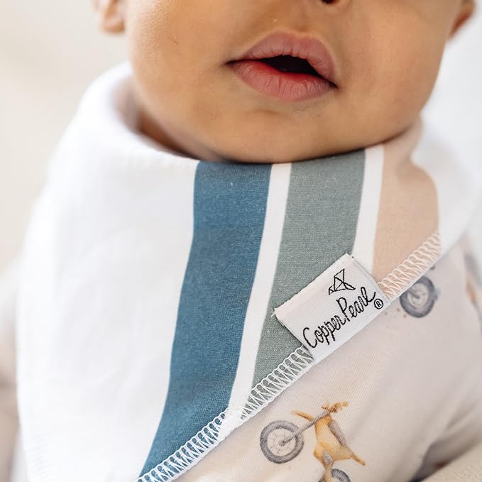 Copper Pearl Baby Bandana Bibs, 4 Pack