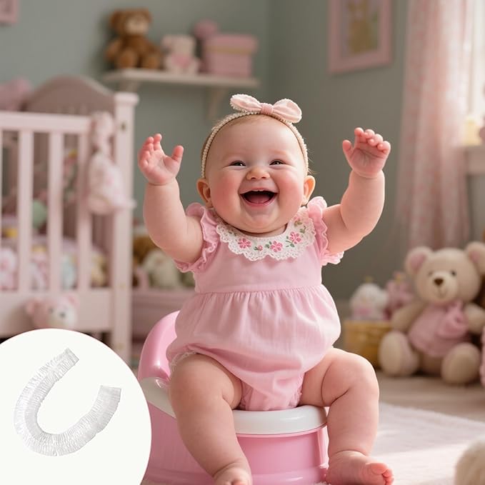 100Pcs Sturdy Disposable Potty Liners for Toddlers Convenient Potty Bags with Elastic Summer Potty Training Toilet Seat Covers for Toddlers Kids Baby(Clear)