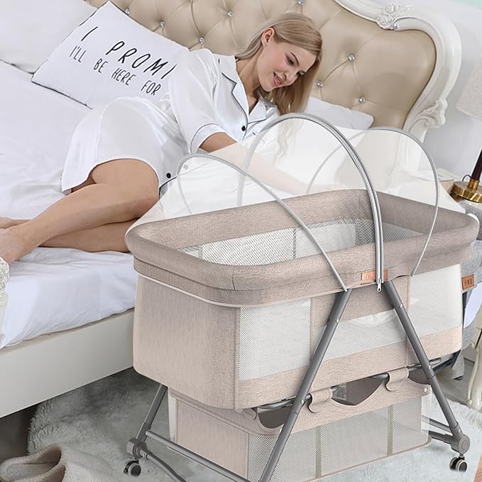 DUOMI Bassinet Cover for Cats with Two-Way Zipper,Portable Bassinet Mosquito Net Cover,Mosquito Net to Keep Pets Out(White)