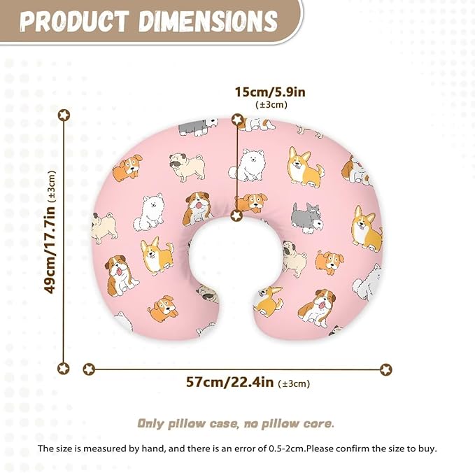 Puppy 1 Feeding Pillow Covers Washable & Breathable Nursing Pillow Slipcovers Breastfeeding Newborn Feeding Cushion Cover Practical Gift, Best Choice for Mom Cover Only