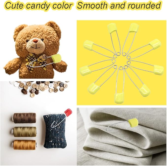 50Pcs 2.2" Plastic Head Nappy Safety Pins
