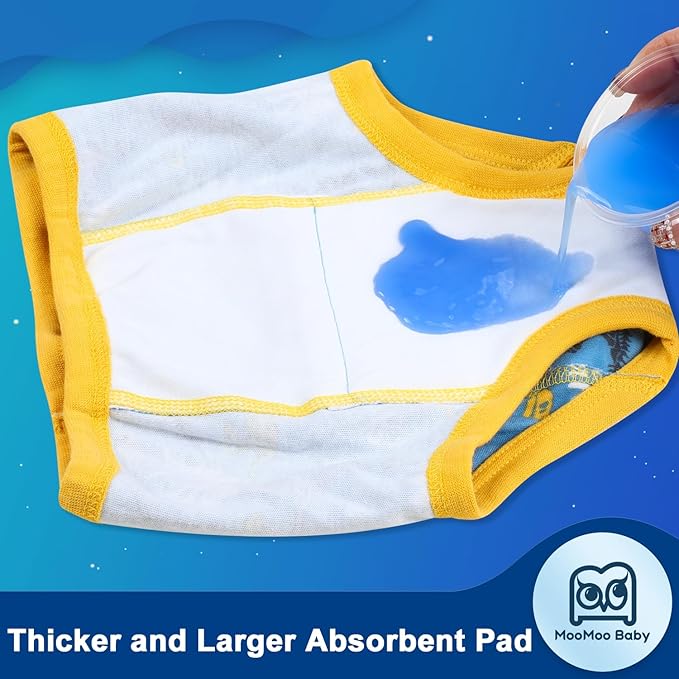 MooMoo Baby Training Underwear 4 Packs Absorbent Toddler Potty Training Pants for Boys and Girls-Cotton Animal Print 2T-6T