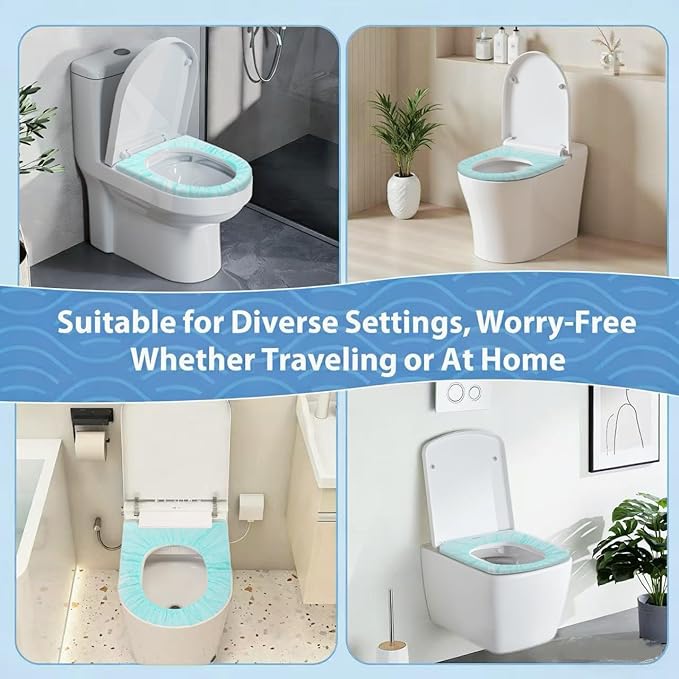 Disposable Toilet Seat Covers, 800PCS.Waterproof Non-Woven Fabric, Individually Wrapped, Portable for Travel, Hotel, Hospital, Public Toilet (Green)