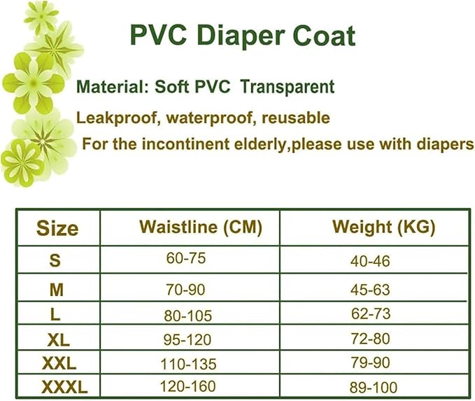 PVC Dot Surface Adult Incontinence Pants,Plastic Diapers,Adult Cloth Diapers Covers, Waterproof and Reusable Elderly Diapers, Soft Surface, Suitable for Adult Men and Women