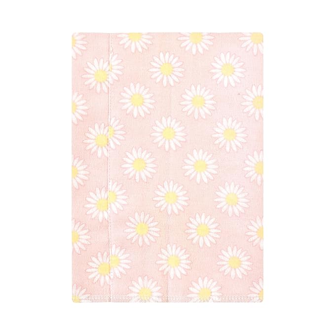 Hudson Baby Unisex Baby Cotton Flannel Burp Cloths, Lemon Daisy 4 Pack, One Size