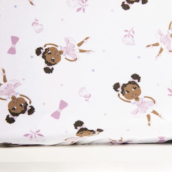 Little Muffincakes Extra Soft Changing Pad Cover, Ballerina Theme (Zhara) - Standard Size, 1 Pack, Pink,13059