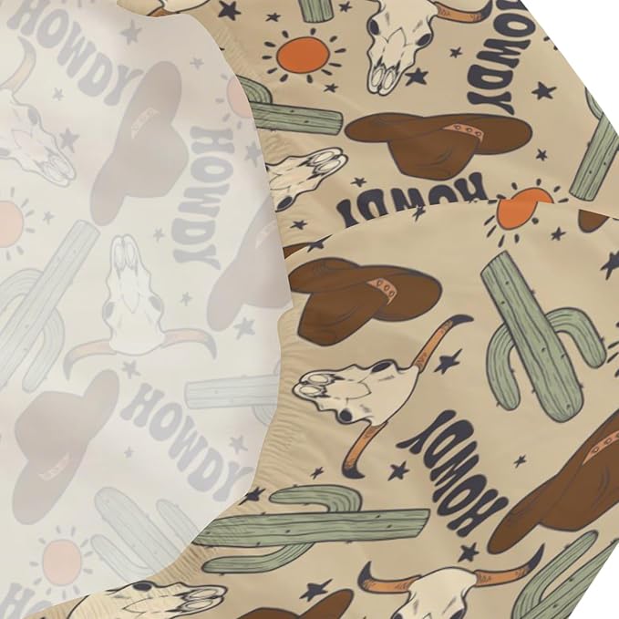 Changing Pad Cover for Baby Girls Boys, 32"/34" x 16" Safe Snug Diaper Change Table Pad Covers, Soft Stretchy Changing Pad Sheets Western Cowboy Howdy Theme Nursery Decor