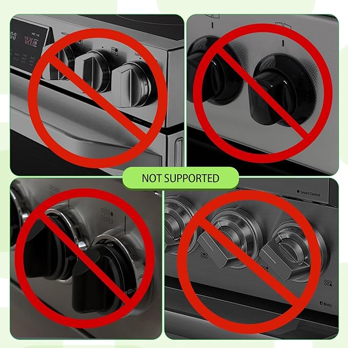 Stove Knob Safety Covers 5-Pack - Childproof & Pet Proof Locks for Gas/Electric Ovens, Heat-Resistant Clear Guards, Easy Damage-Free Install (Transparent Black)