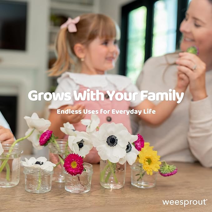 WeeSprout Baby Food Storage Glass Jars w/Lids (4 oz, 24 Pack) Matte Variety, Snack, Reusable Small Containers, Fridge or Freezer, Microwave & Dishwasher Safe, Essentials for Infants