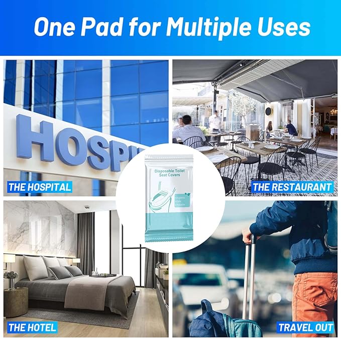 80 Pack Disposable Toilet Seat Covers - Waterproof 16x24 Inch Extra Large Individually Wrapped Toilet Seat Shields Travel Accessories for Adults Kids