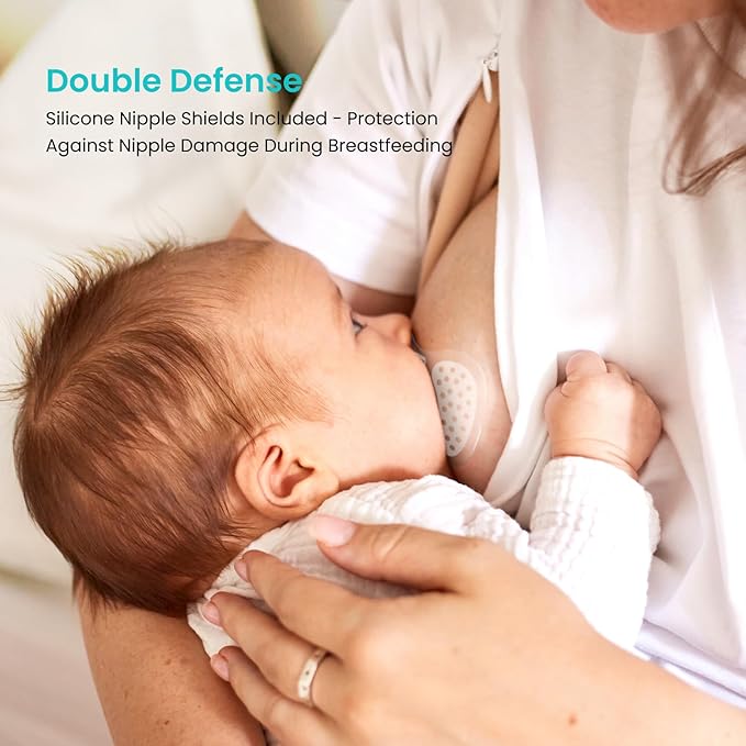 Paruu Silver Nipple Shields for Breastfeeding | 999 Silver Nursing Cups with Silicone Nipple Covers | IBCLC Recommended | Soothe Sore Nipples | Reusable Nipple Protectors for Newborn Moms