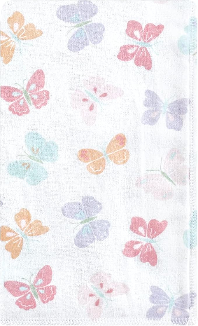 Luvable Friends Hudson Baby Flannel Burp Cloths 10pk, Pink Butterfly Garden