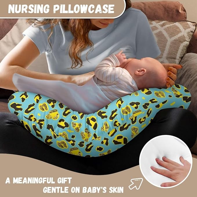Leopard Nursing Pillow Cover with Hidden Zipper Leopard Skin Friendly for Moms/Baby Nursing Pillow Cover Stretchy Removable Cover for Breastfeeding Pillow