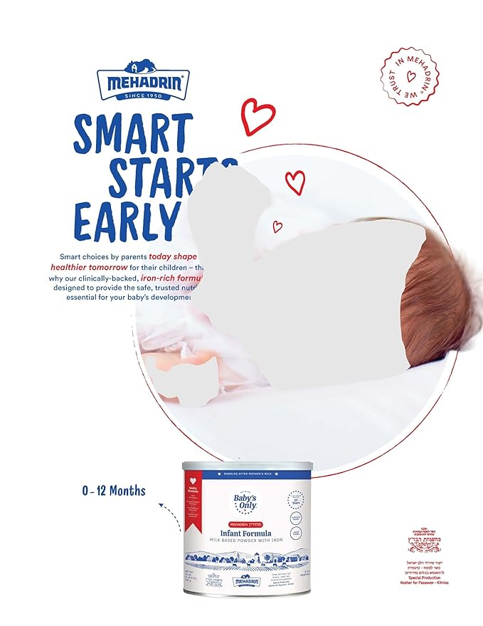Baby's Only Baby Formula, Complete Nutrition Infant Formula, Milk Based Powder with Iron, Vitamin E, Vitamin D, Easy to Digest Infant Formula for Newborn to 12 Months Old, 21 oz, Value Can 4 Pack