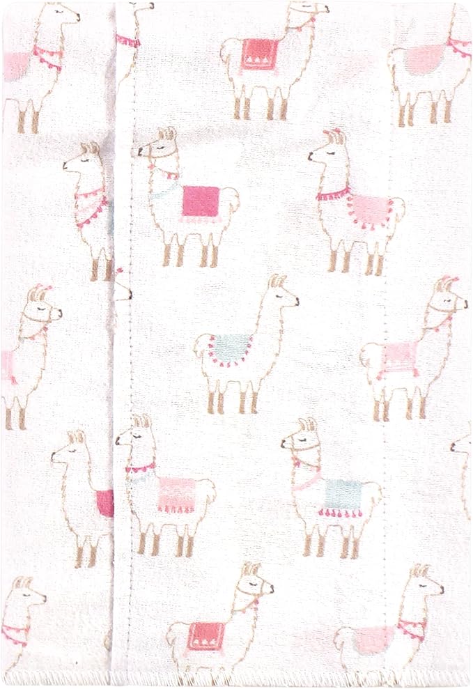 Luvable Friends Hudson Baby Flannel Burp Cloths 7pk, Sweet Llama