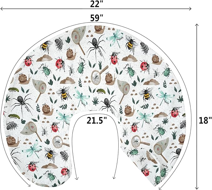 Hunt Baby Nursing Pillow Covers for Boy Girl Bees Snails Dragonflies Nursing Slipcovers for Breastfeeding Pillows Outdoors Explore Soft Stretchy Removable Cover for Newborn Infant
