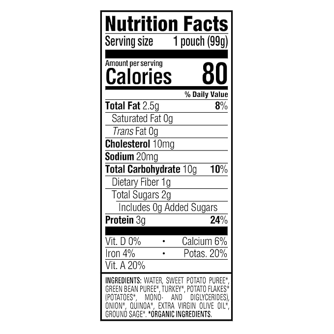 Happy Baby Organics Savory Blends Stage 3 Baby Food Puree, Free Range Turkey, Harvest Vegetables & Quinoa Skillet, 3.5 Ounce (Pack of 16)