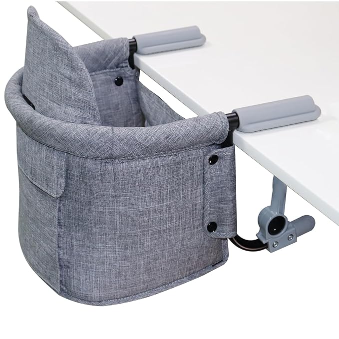 Lvvbaby Hook On High Chair Portable Baby High Chair-Foldable Convertible for Travel & Home,Clamp-On High-on Chair with Footrest, 3-Point Safety Harness Lightweight 4.3lbs
