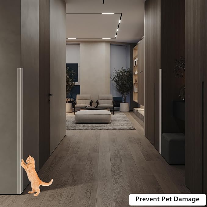 30x30mm Self Adhesive Corner Guard, 4pcs 57.1" Wall Corner Protector Strip, Flexible PVC Edge Trim, Peel and Stick Corner Protection for Furniture, Wall Edges & Table Corners