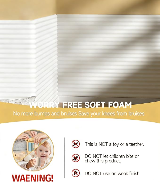 11.8''W Extra-Wide Edge Protector, 6.56FT 0.47''Th Baby Proofing Corner Guards, Safety Furniture Bumper, Pre-Taped, Thick Soft Rubber Foam Padding for Fireplace Table Stair Cabinet (White Gray)
