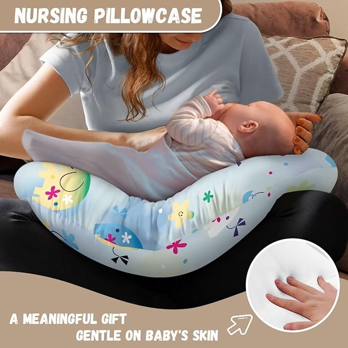 Cute Cartoon Elephant Nursing Pillow Cover Nursing Pillows for Breastfeeding Fits The Original Support for Breastfeeding Nipple Shields for Breastfeeding Newborn