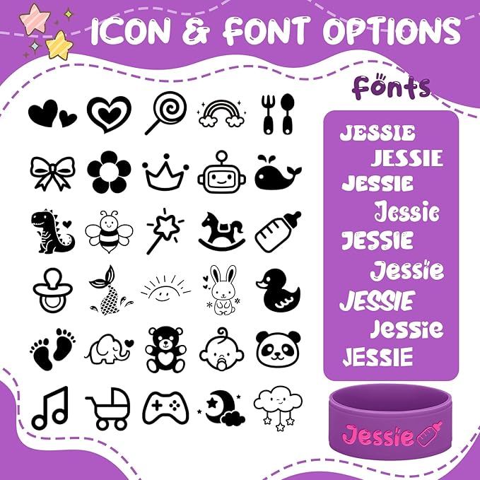 Personalized Baby Bottle Labels for Daycare Custom Engraved Silicone Bands with Name Logo Reusable Personalized Name Labels for Daycare Kindergarten School Summer Camps