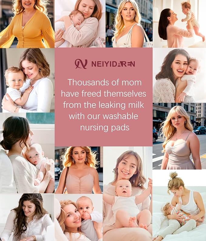 Washable Nursing Pads 10 PCS Reusable Breast Pads for Breastfeeding Soft and Super Absorbent Nipple Pads with Laundry Bag & Travel Storage Bag for Postpartum Essentials - 4.7inch