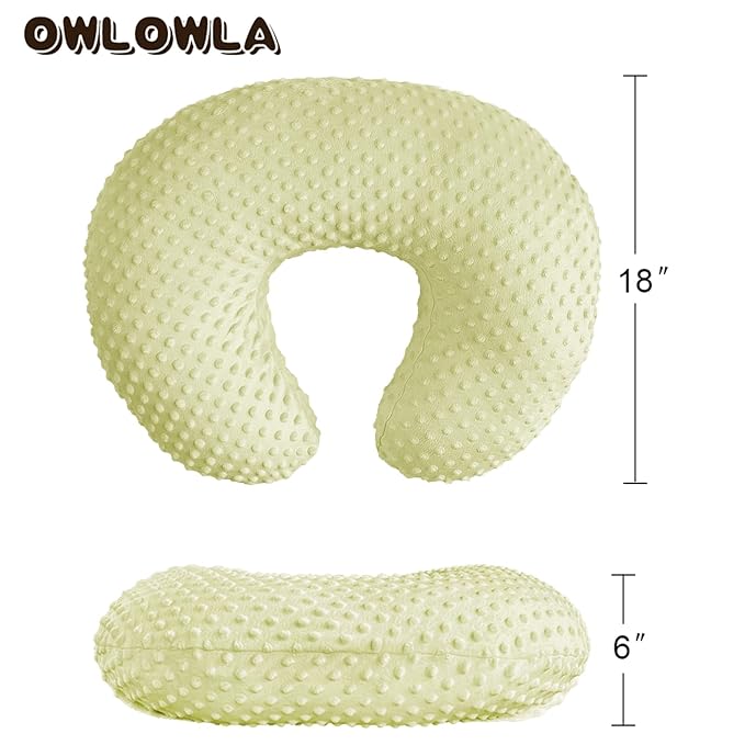 OWLOWLA Nursing Pillow Cover, Breastfeeding Pillow Slipcover Fits Nursing Pillow for Baby Boy Girl(Lime Green)