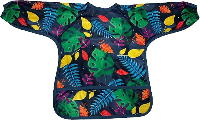 Madrona Brands Toddler Art Smock 1-3 Years | Long Sleeve Kids Waterproof Cover with Pockets | Crafts, Paint Apron, Baby Bib
