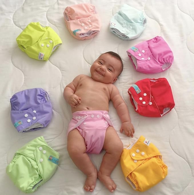 ALVABABY Newborn Cloth Diapers Pocket for Less Than 12pounds Cloth Diaper 6pcs with 12 Insert 6SVB03
