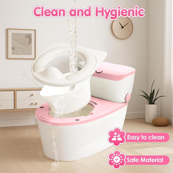 3-in-1 Toddler Potty Training Toilet - Realistic Toddler Toilet with Flushing Sound & Paper Holder | Removal Potty Training Seat | Kids Potty as Stool for Boys and Girls