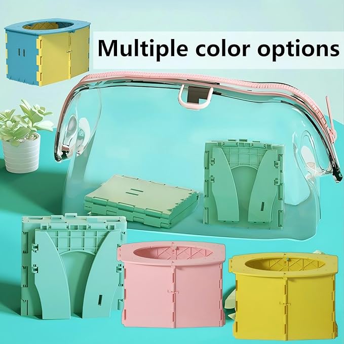 VUFVOID Travel Potty for Kids, Reusable Portable Folding Potty for Toddler, Travel Foldable Toilet for Travel Outdoor Camping, Toddler Potty Seat for Baby Training (Pink)